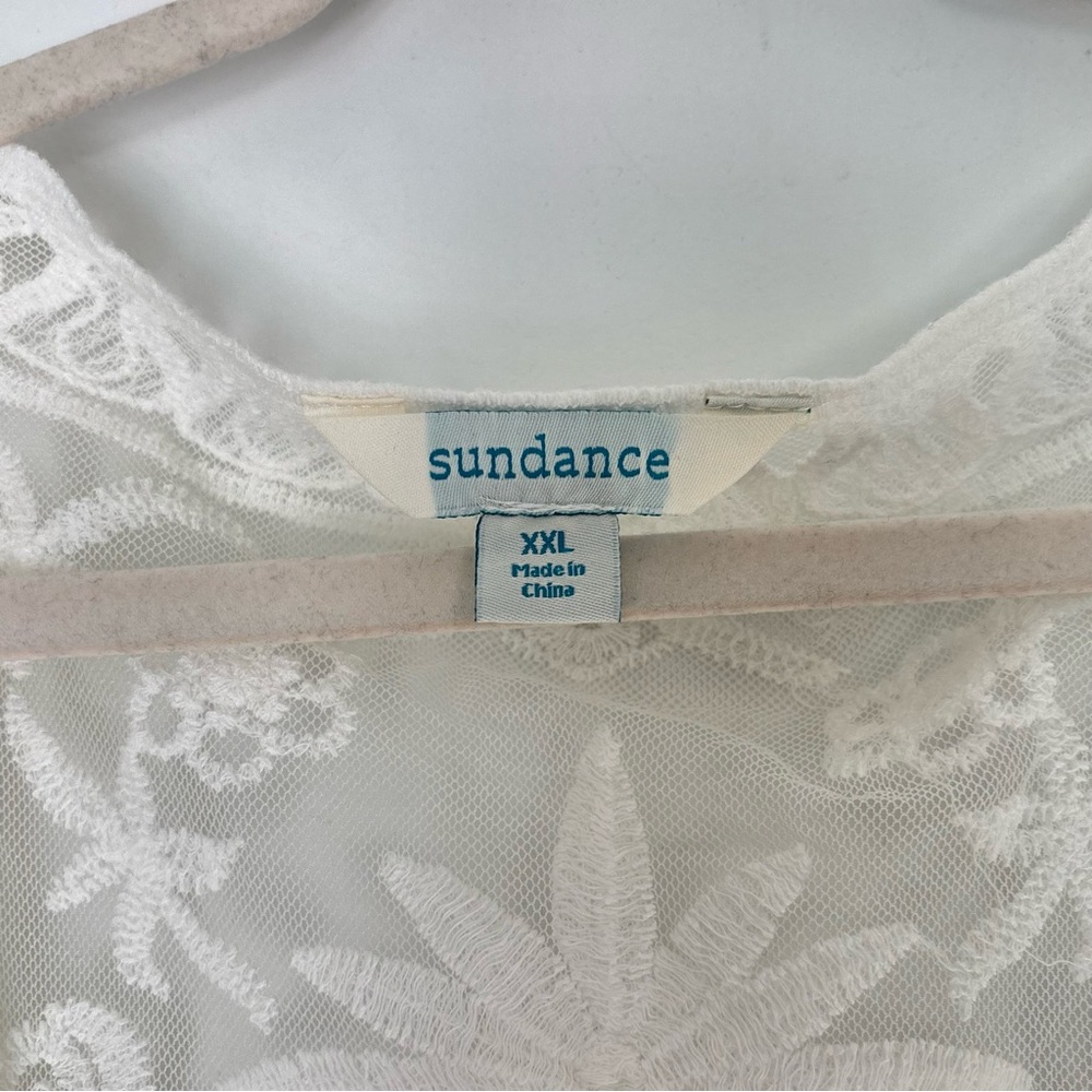 Sundance White Lace Duster Kimono Cardigan Size 2XL -Beach Boho Wedding - Picture 6 of 16